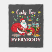 猫だらけのクリスマス フリースブランケット (正面)