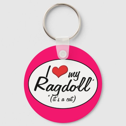 猫だ!私はラグドールが大好き キーホルダー (正面)