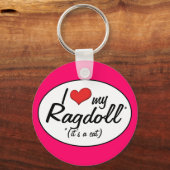 猫だ!私はラグドールが大好き キーホルダー (正面)