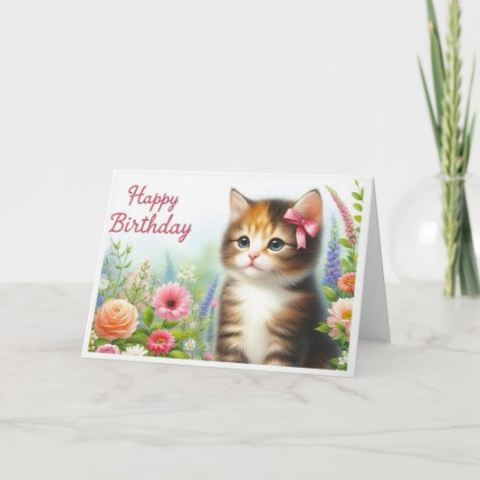 猫ちゃんお誕生日おめでとう シーズンカード (正面)