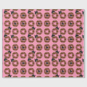 猫ちゃんとドーナッツブラックキャッツノベルティ ラッピングペーパー (フラット)