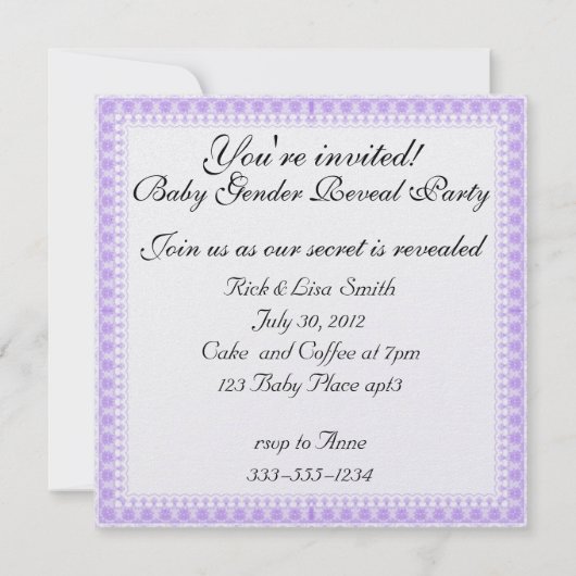 猫ちゃんと蝶ジェンダーがInvitaパーティーを明らかにする 招待状 (裏面)