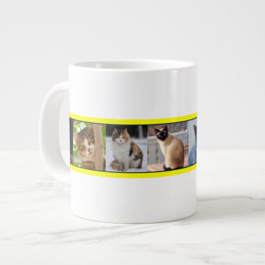 猫ちゃんどこでも ジャンボコーヒーマグカップ (正面左)