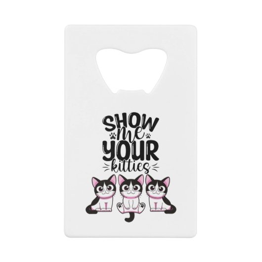 猫ちゃんのクレジットカードボトルを開く クレジットカード栓抜き (正面)