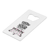 猫ちゃんのクレジットカードボトルを開く クレジットカード栓抜き (正面アングル)