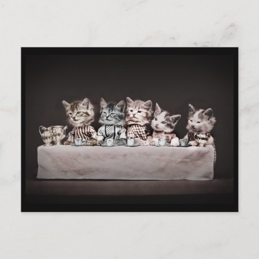 猫ちゃんのテーブル シーズンポストカード (正面)