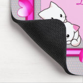 猫ちゃんのハートフレーム – 母の日の贈り物 マウスパッド (コーナー)