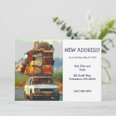 猫ちゃんの絶えず動いた住所変更カードテンプレート 案内状 (スタンド正面)