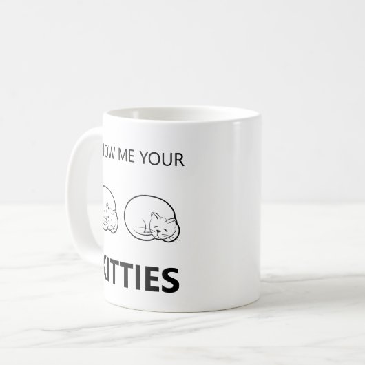 猫ちゃんの表示おもしろい コーヒーマグカップ (正面左)