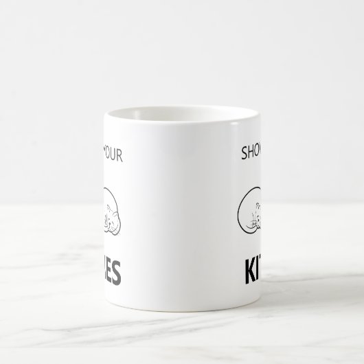猫ちゃんの表示おもしろい コーヒーマグカップ (中央)