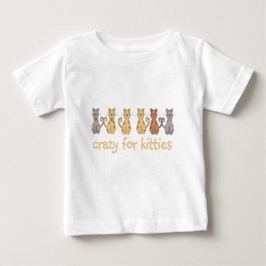 猫ちゃんのTシャツおよびギフトのために熱狂する ベビーTシャツ (正面)
