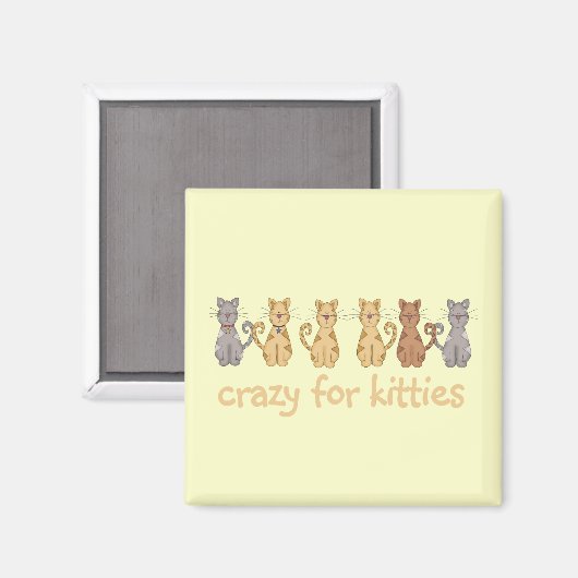 猫ちゃんのTシャツおよびギフトのために熱狂する マグネット (正面/裏面)