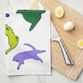 猫ちゃんカラフルタオル キッチンタオル (四つ折り)