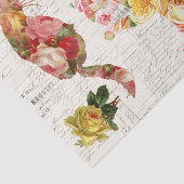 猫ちゃんヴィンテージピンクイエローローズティフランスのッシュ 薄葉紙 (詳細)