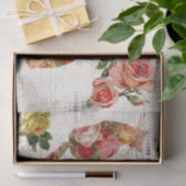 猫ちゃんヴィンテージピンクイエローローズティフランスのッシュ 薄葉紙 (ギフト)