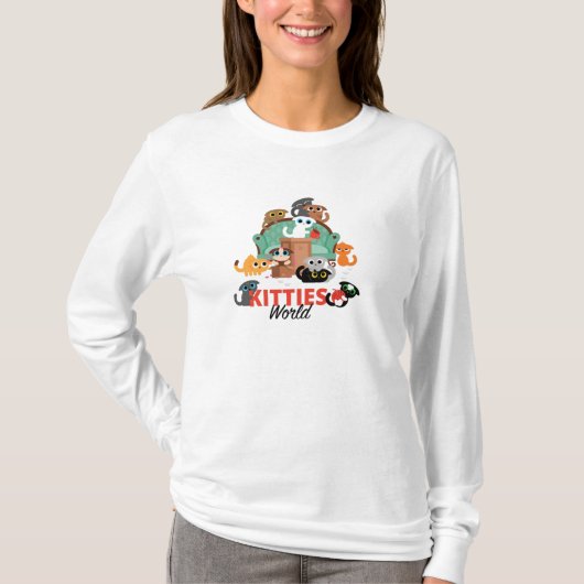 猫ちゃん世界 Tシャツ (正面)