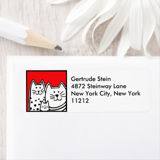 猫ちゃん住所 シール (インサイチュ)