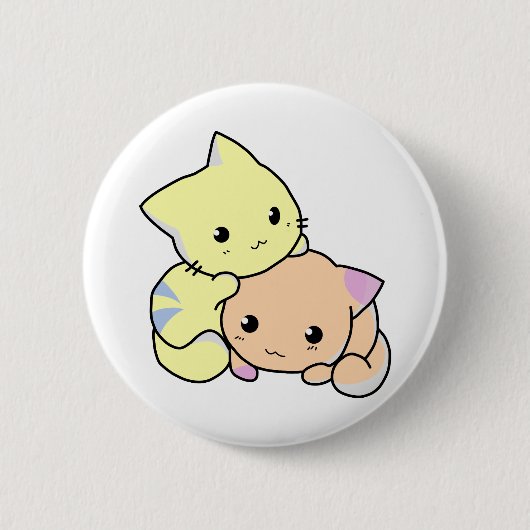 猫ちゃん漫画かわいい猫たち 缶バッジ (正面)