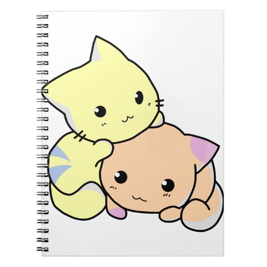 猫ちゃん漫画の猫のかわいい ノートブック (正面)
