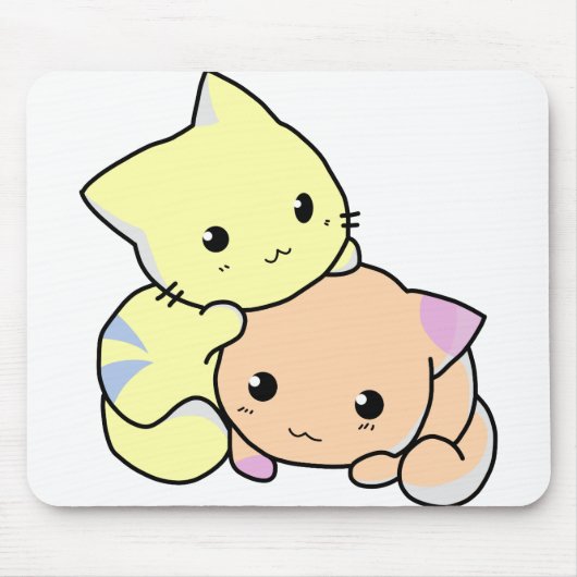 猫ちゃん漫画の猫のかわいい マウスパッド (正面)