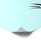 猫ちゃん遊と蝶のシルエット ポスター (角)