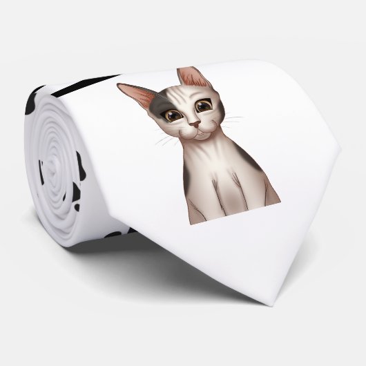 猫ちゃん&ブラックポーズネクタイ ネクタイ (ロール)