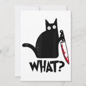 猫って何だか面白い 黒猫Tシャツ 凶暴な猫付き 招待状 (裏面)