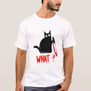 猫って何？ナイフTシャツつき殺意のある黒猫 Tシャツ