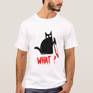 猫って何？ナイフTシャツつき殺意のある黒猫 Tシャツ