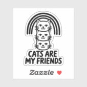 猫って友達のかわいい猫レインボービニル シール (シート)