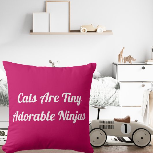猫って可愛い忍者パーソナライズされた引用文 クッション