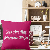 猫って可愛い忍者パーソナライズされた引用文 クッション