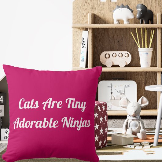 猫って可愛い忍者パーソナライズされた引用文 クッション