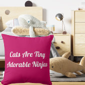 猫って可愛い忍者パーソナライズされた引用文 クッション