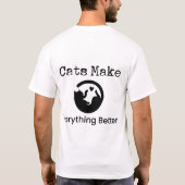 猫ですべてがうまくいく 猫好きの引用Tシャツ Tシャツ (裏面)