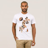 猫でできた文字,国芳猫手紙，国芳，浮世絵 Tシャツ (正面フル)