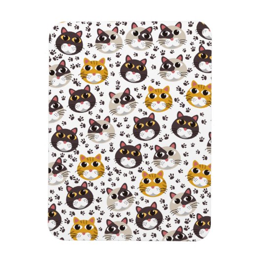 猫といいねパターン マグネット (縦)