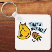 猫とおもしろいひっくり返した花ポット キーホルダー (正面)