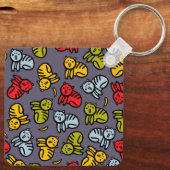 猫とおもしろいひっくり返した花ポット キーホルダー (裏面)