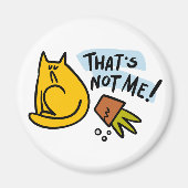 猫とおもしろいひっくり返した花ポット マグネット (正面)