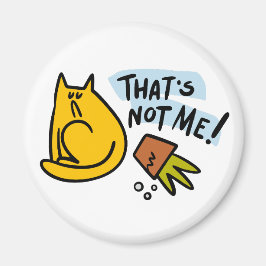 猫とおもしろいひっくり返した花ポット マグネット