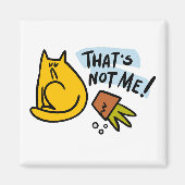 猫とおもしろいひっくり返した花ポット マグネット (正面)