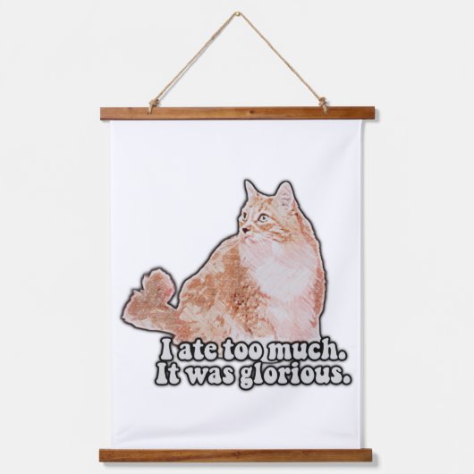 猫とおもしろい子猫好きのための不機嫌な猫ミーム 吊り下げ型タペストリー (正面)