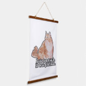 猫とおもしろい子猫好きのための不機嫌な猫ミーム 吊り下げ型タペストリー (傾斜あり)