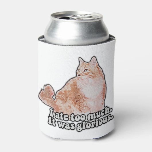 猫とおもしろい子猫好きのための不機嫌な猫ミーム 缶クーラー (缶正面)