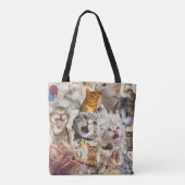 猫とおもちゃのコラージュ トートバッグ (裏面)