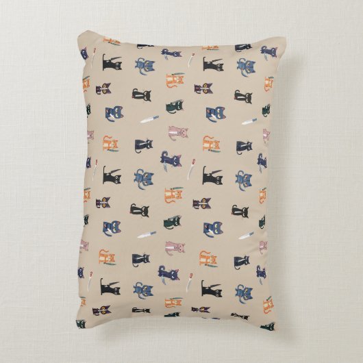 猫とお洒落ナイフのアクセント枕 アクセントクッション (裏面(縦))