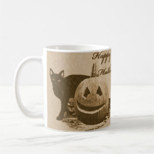 猫とかぼちゃでハロウィンを祝おう コーヒーマグカップ