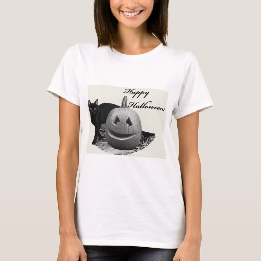 猫とかぼちゃのハロウィンTシャツ Tシャツ (正面)