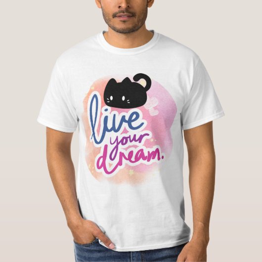 猫とかわいいデザインのTシャツ Tシャツ (正面)
